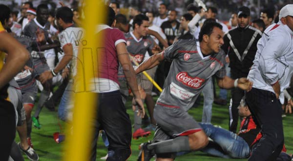 جماهير الزمالك قامت بأعمال شغب واسعة في مباراة الافريقي