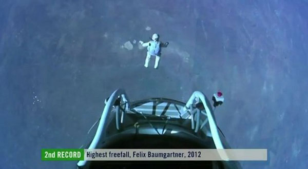 شاهد القفزة الخارقه للنمساوي فيلكس من الفضاء الى الارض صور وفيديو